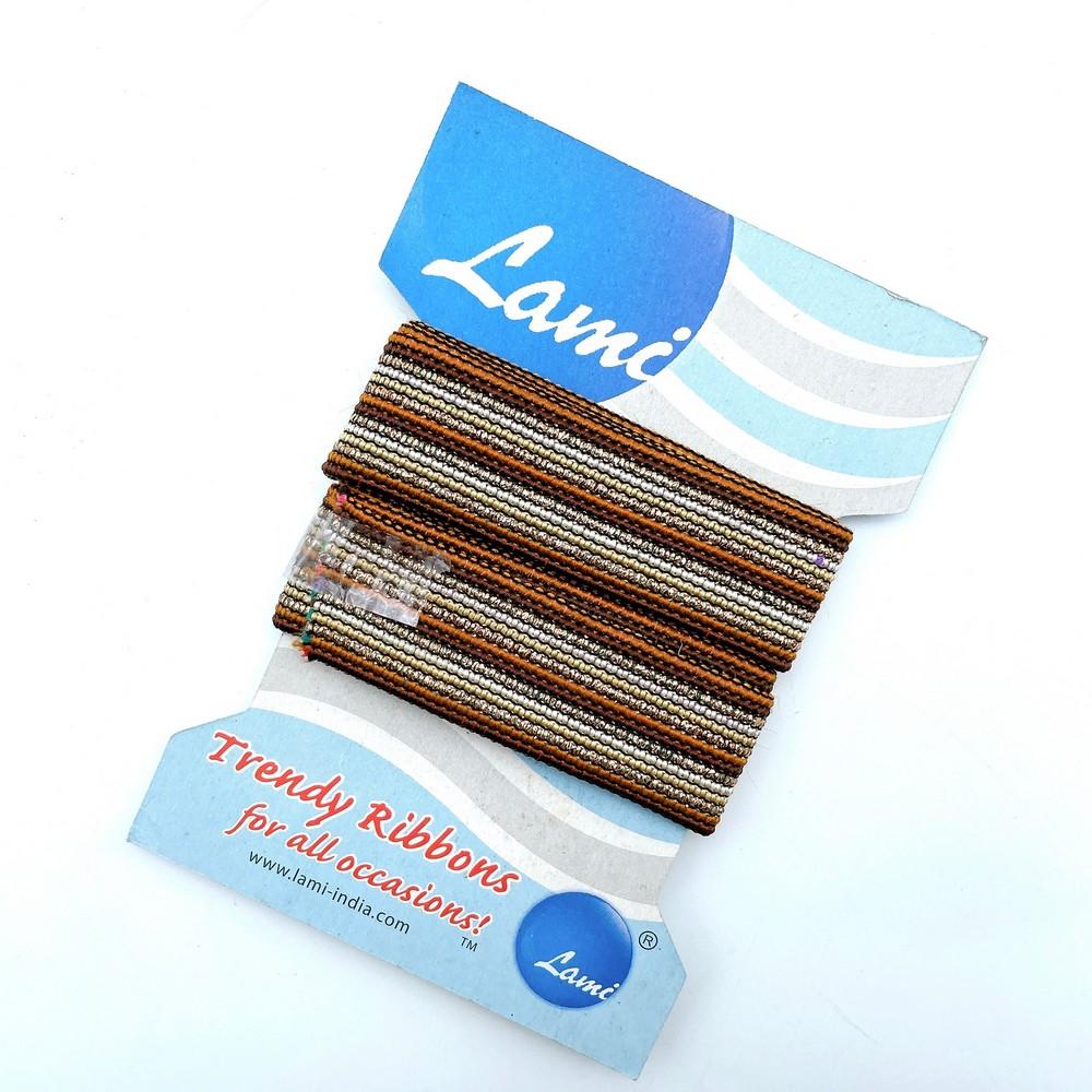 19mm Striped Jacquard Rich Decorative Trim for Fashion and Crafts, shown on white cotton