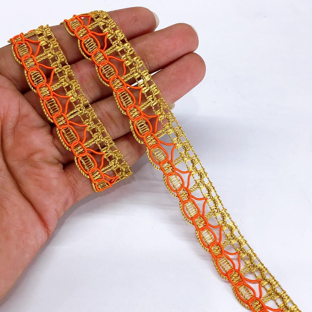 20mm Knitted Decorative Ribbon, shown on white cotton