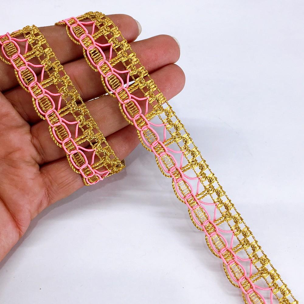 20mm Knitted Decorative Ribbon, shown on white cotton