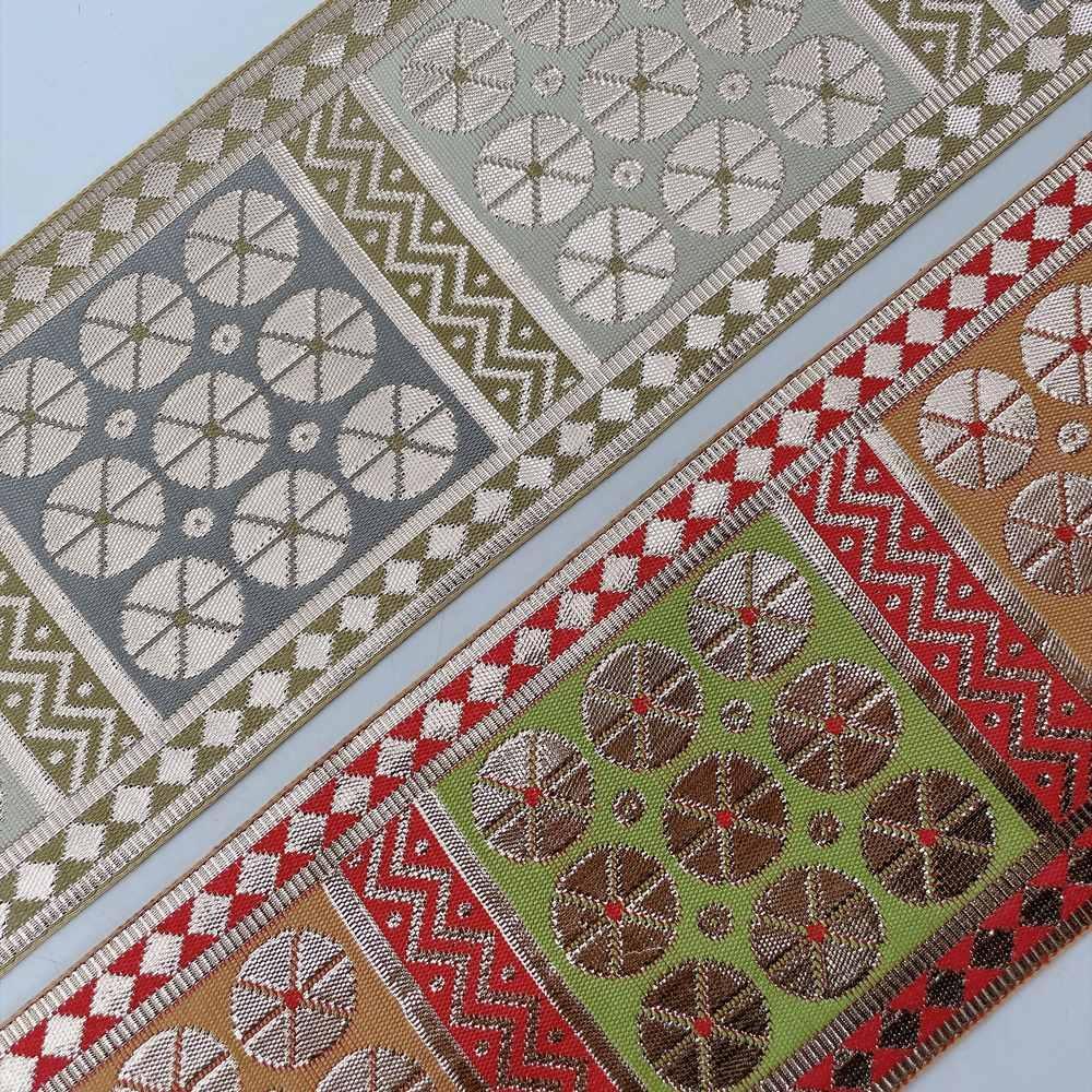 100mm Indian Gota Jacquard Ribbon Trim - Metallic Silver Woven Border for Saree, Lehenga, and Ethnic Wear, view 9
