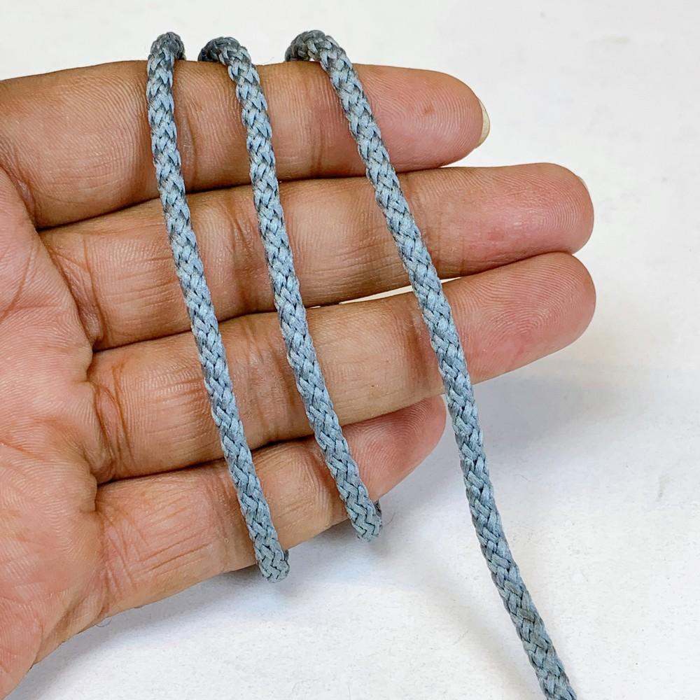 4mm Indian Braided Dori String - Multicolored Drawstring Cord for Ethnic Wear, Latkans, and Tassels, shown on white cotton