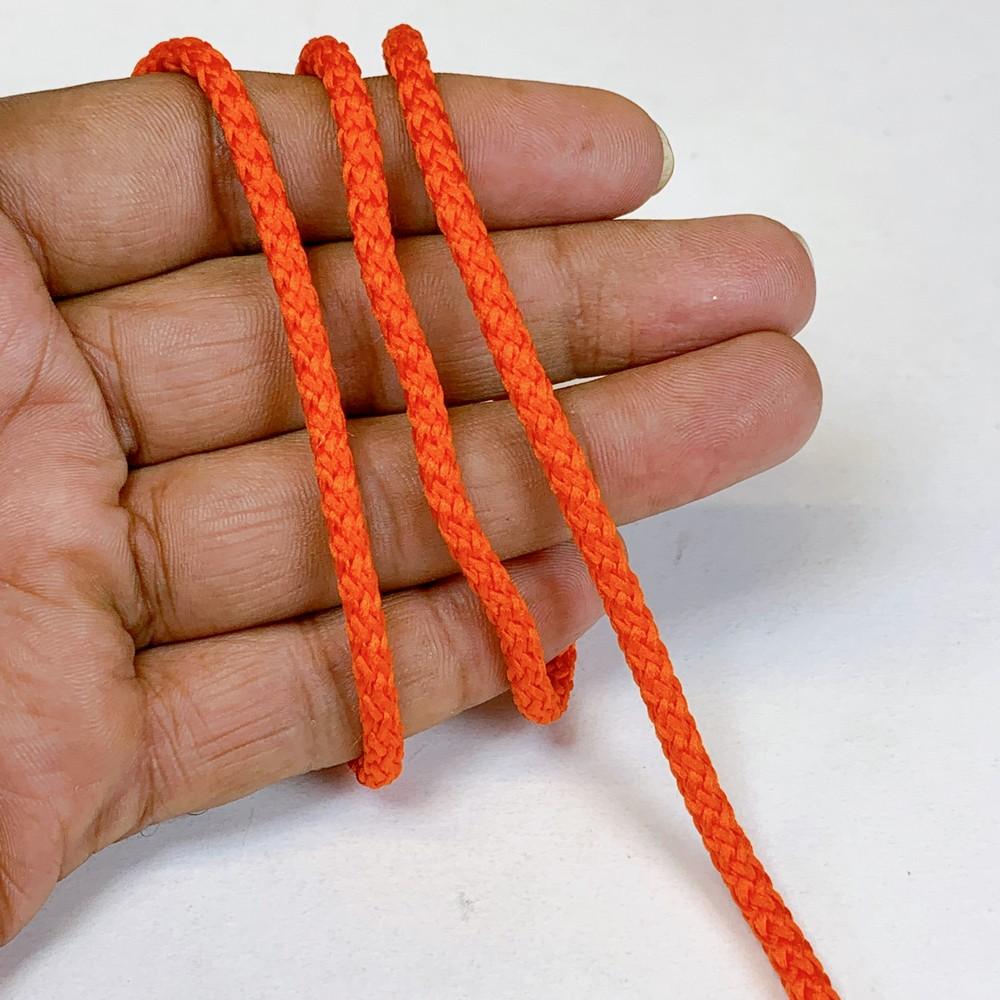 4mm Indian Braided Dori String - Multicolored Drawstring Cord for Ethnic Wear, Latkans, and Tassels, shown on white cotton