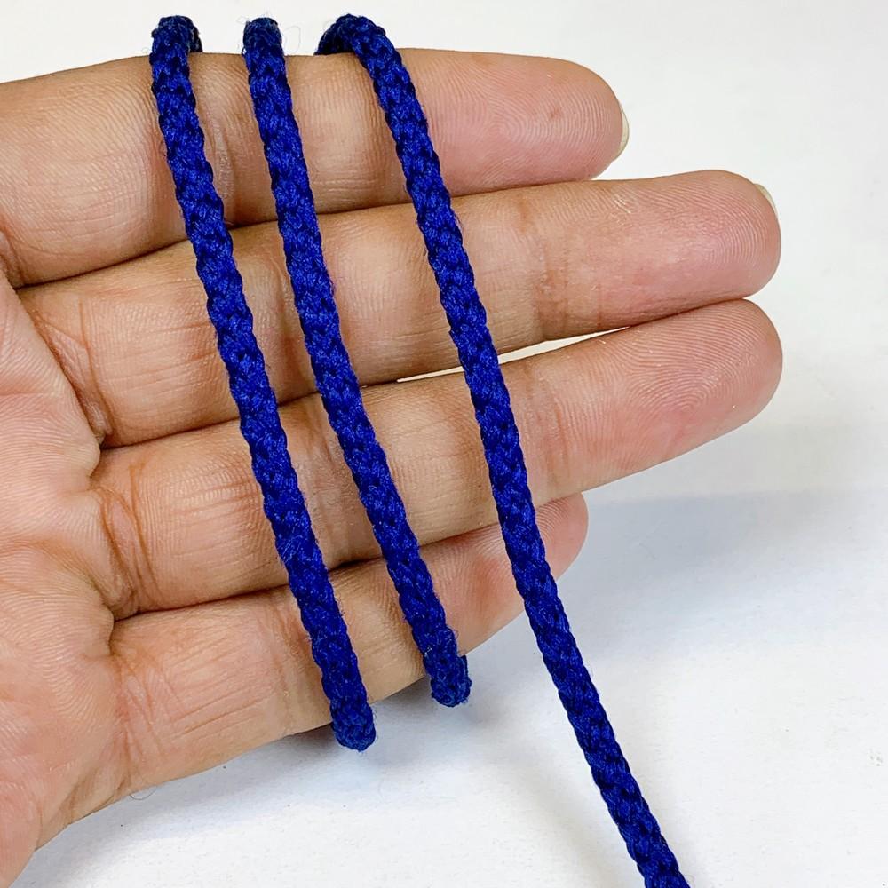 4mm Indian Braided Dori String - Multicolored Drawstring Cord for Ethnic Wear, Latkans, and Tassels, shown on white cotton