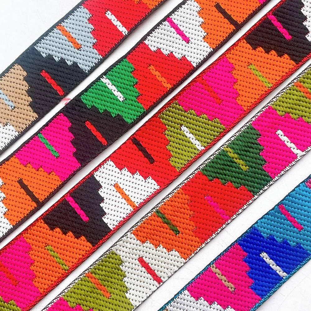 20mm Traditional Kullu Patti Jacquard Ribbon Trim - Woven Tribal Border for Ethnic Wear and Saree Edging, view 4