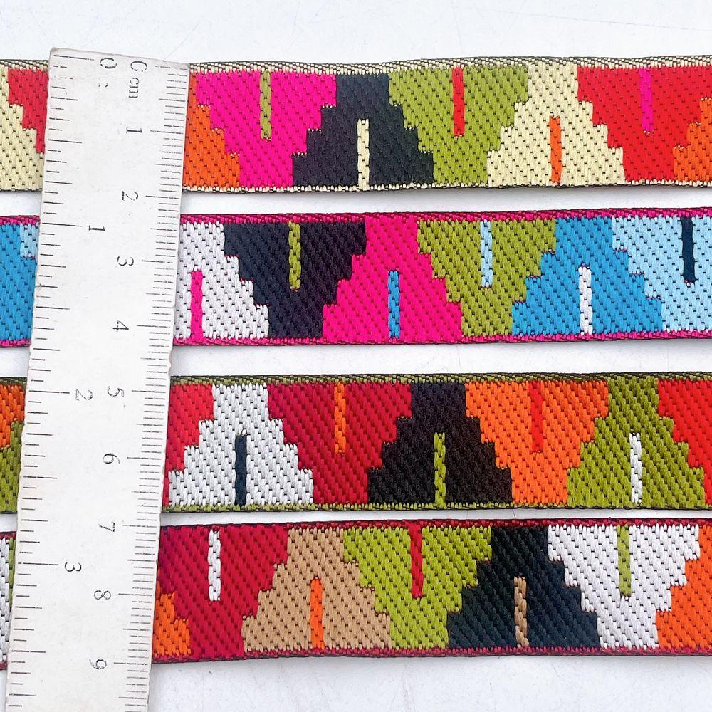 20mm Traditional Kullu Patti Jacquard Ribbon Trim - Woven Tribal Border for Ethnic Wear and Saree Edging, view 3