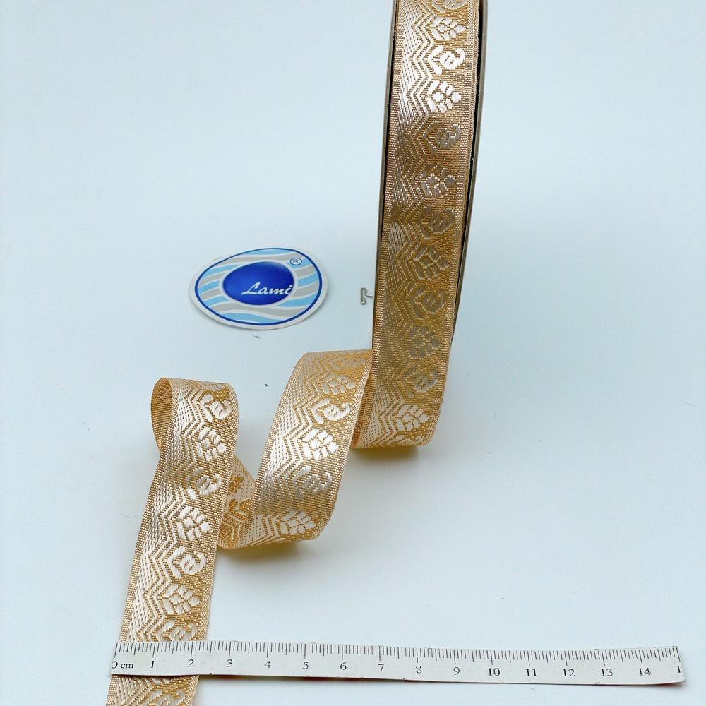22mm Ready-to-Dye Chevron Floral Lace Tape - Woven Trim for Sarees, Apparel, and Crafts, view 1