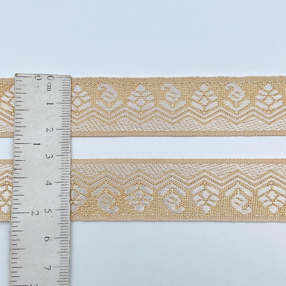 22mm Ready-to-Dye Chevron Floral Lace Tape - Woven Trim for Sarees, Apparel, and Crafts, view 2