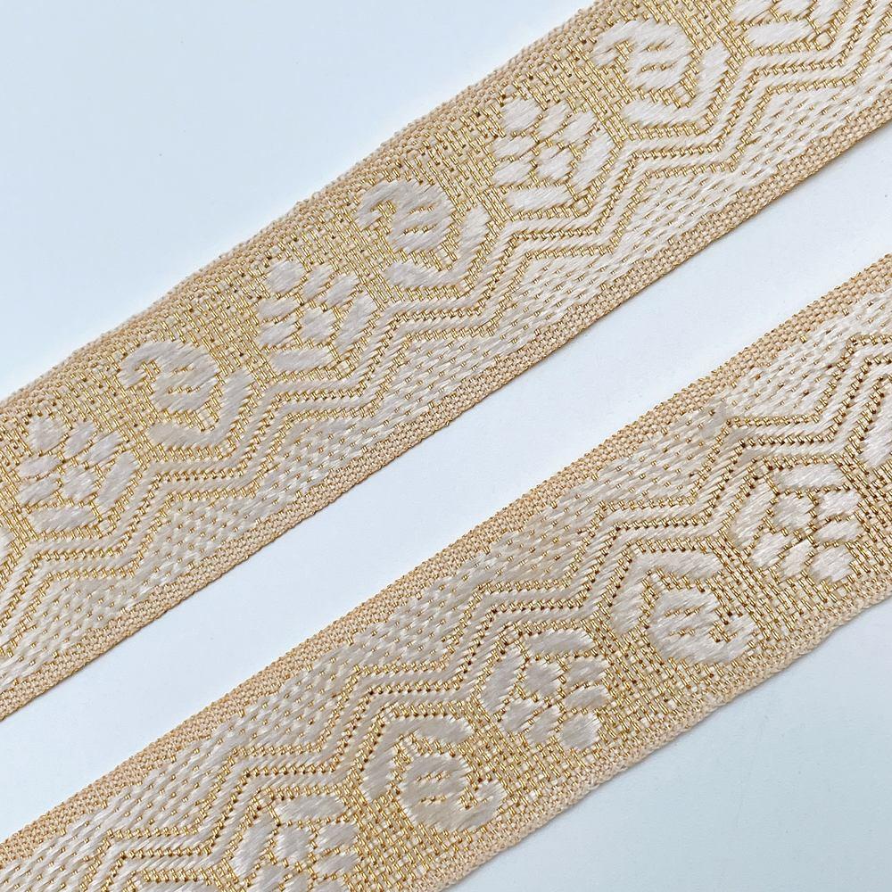 22mm Ready-to-Dye Chevron Floral Lace Tape - Woven Trim for Sarees, Apparel, and Crafts, view 3