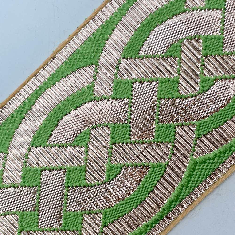 56mm Geometric Chevron Floral Jacquard Ribbon - Woven Banarasi Zari Border for Ethnic Wear, view 13