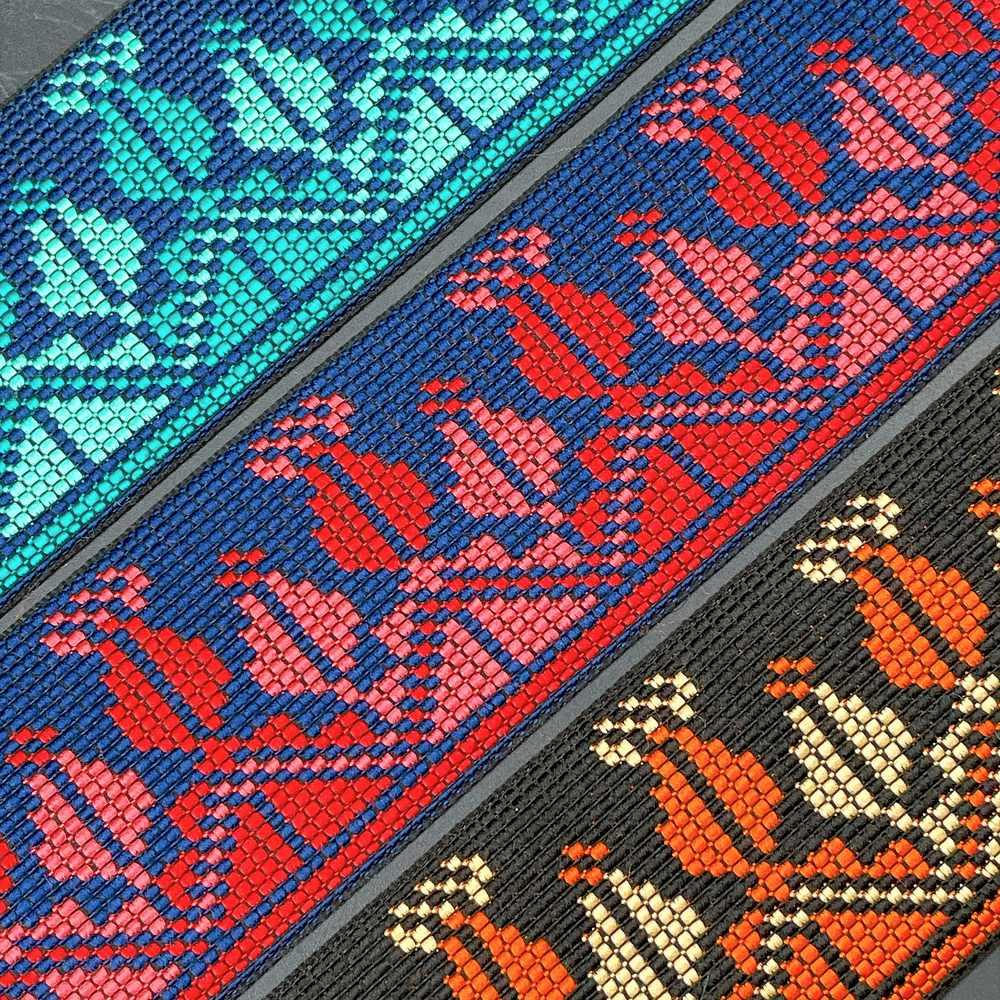 56mm Wide Cross-Stitch Ribbon Trim - Woven Geometric Tapestry Border for Bags and Upholstery, view 4