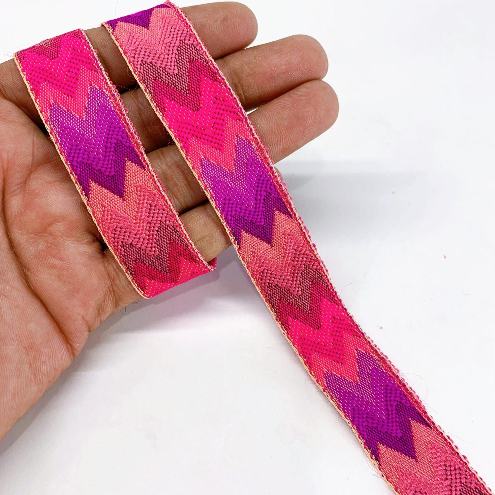 20mm Colorfull Shade Design Jacquard, shown on white cotton