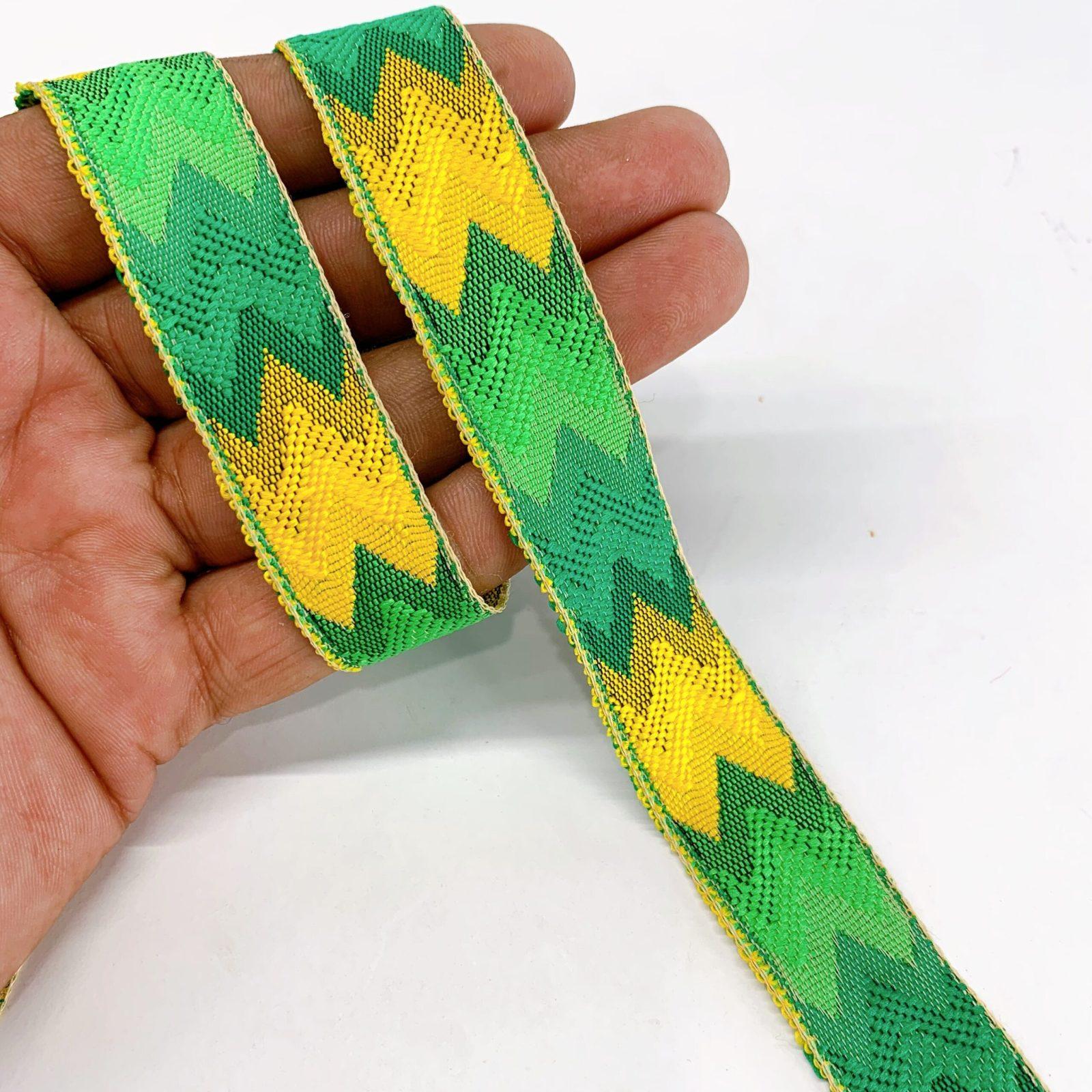 20mm Colorfull Shade Design Jacquard, shown on white cotton