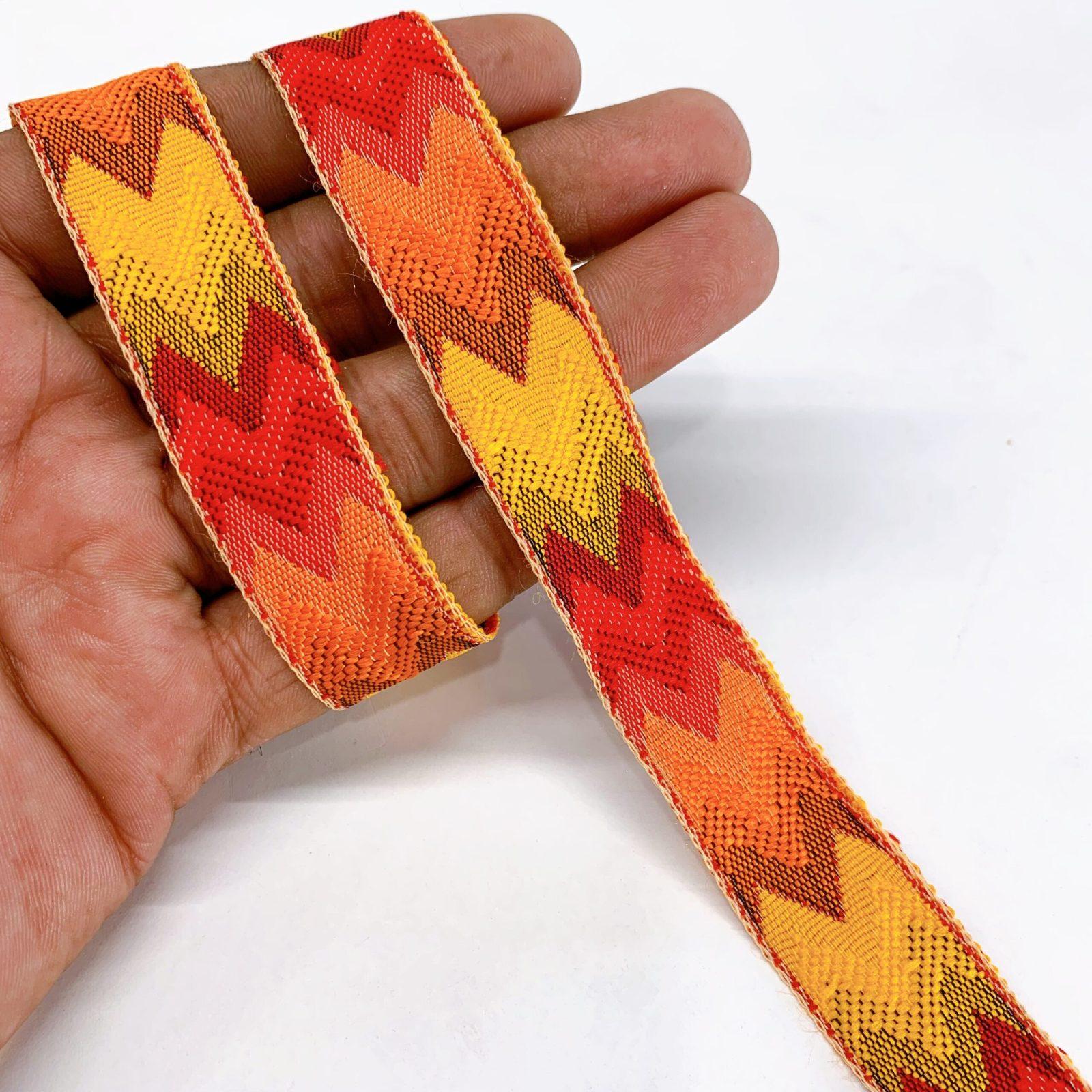 20mm Colorfull Shade Design Jacquard, shown on white cotton