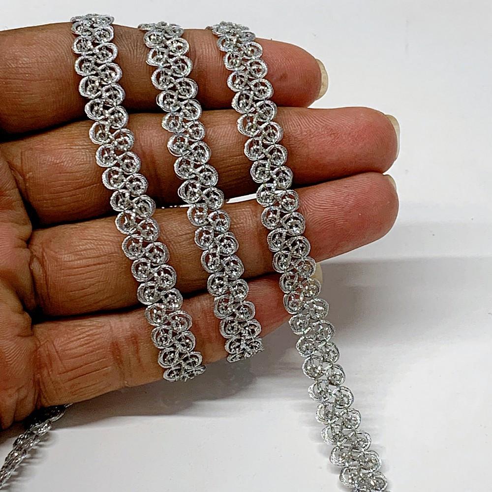 7 mm Knitted Decorative Ribbon, shown on white cotton