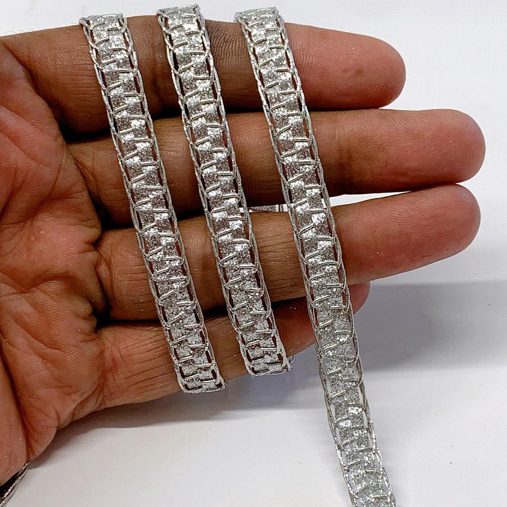 9 mm Knitted Decorative Ribbon, shown on white cotton