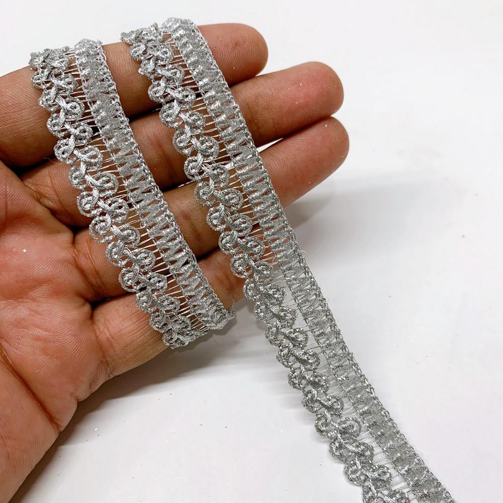 17 mm Knitted Decorative Ribbon, shown on white cotton