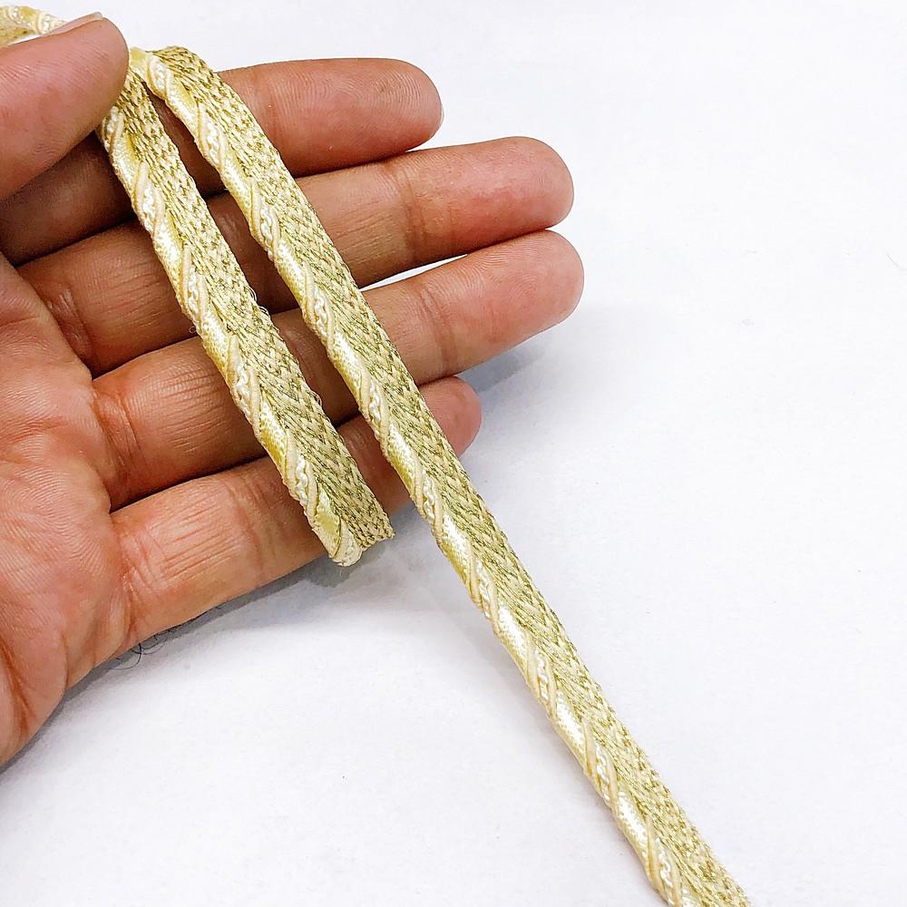 10mm Colour Knitted Decorative Ribbon, shown on white cotton
