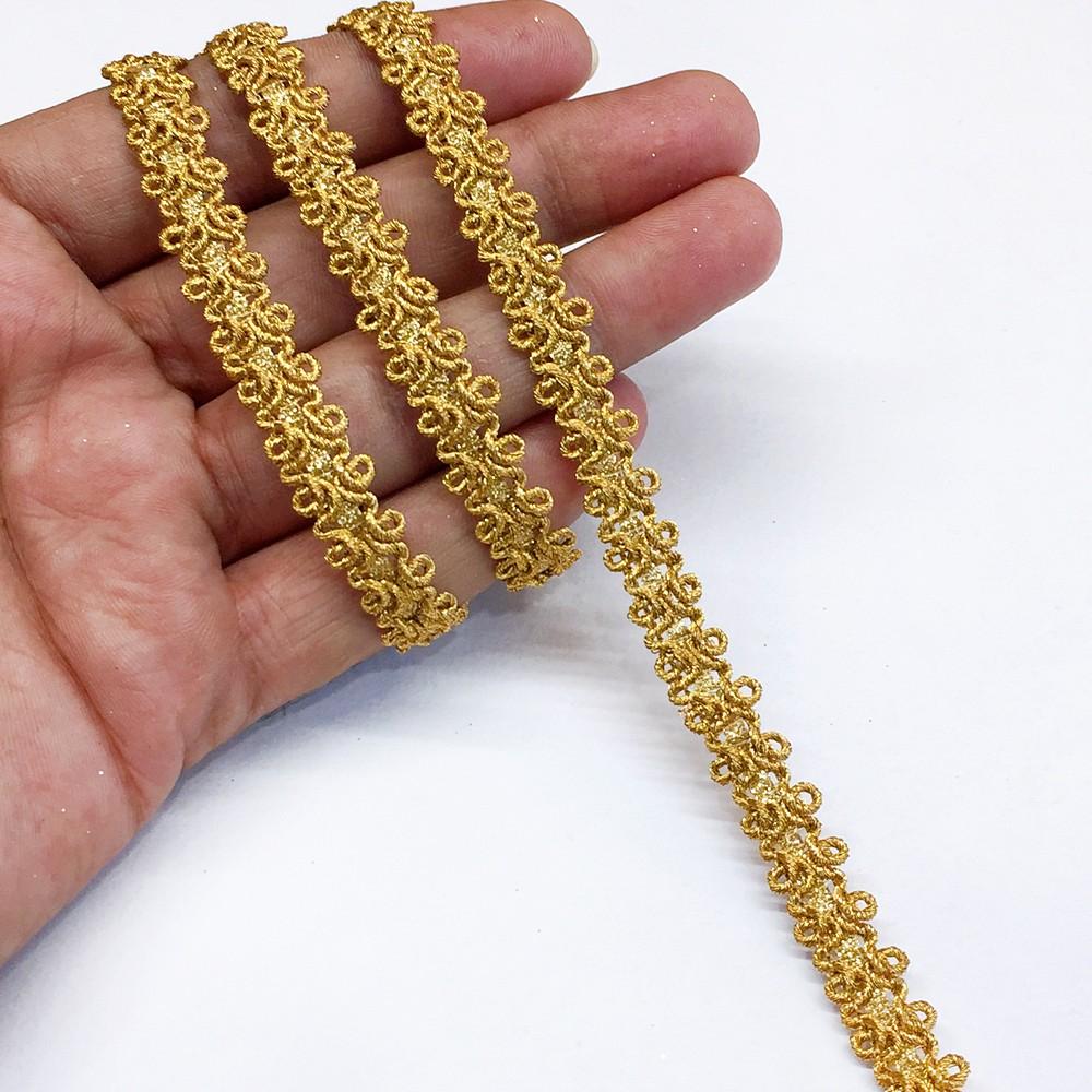 09 mm Crochet Knitted Decorative Ribbon, shown on white cotton