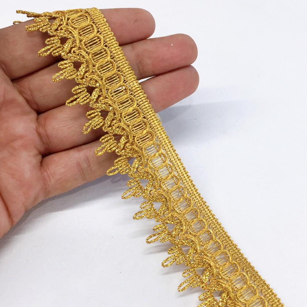 30mm Crochet Knitted Decorative Ribbon, shown on white cotton