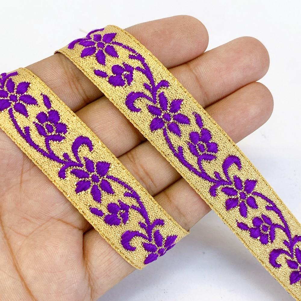 15 mm Designer Jacquard Lace, shown on white cotton