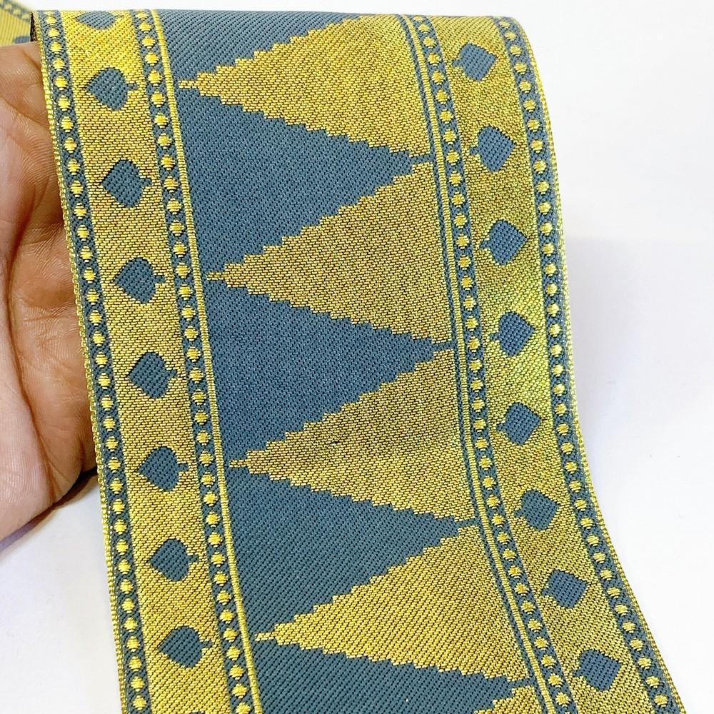 92 mm Designer Banarsi Jacquard Lace, shown on white cotton