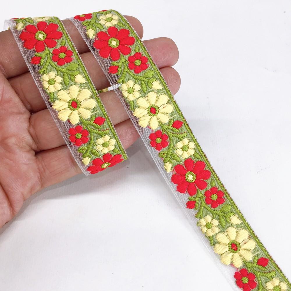 20mm Organza back flower creeper Jacquard trim, from the Lami Trims catalogue