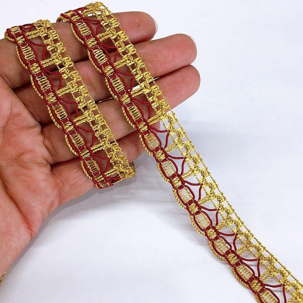 20mm Knitted Decorative Ribbon, shown on white cotton